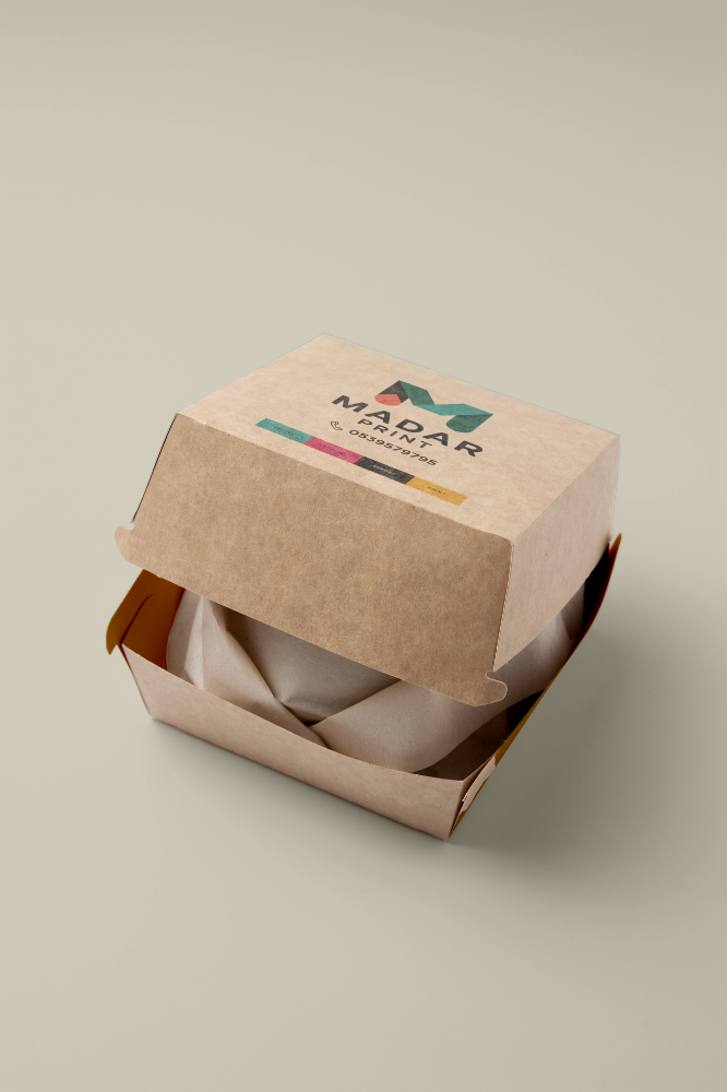 Eco-Friendly Kraft Paper Burger Box - Disposable Food Packaging Container