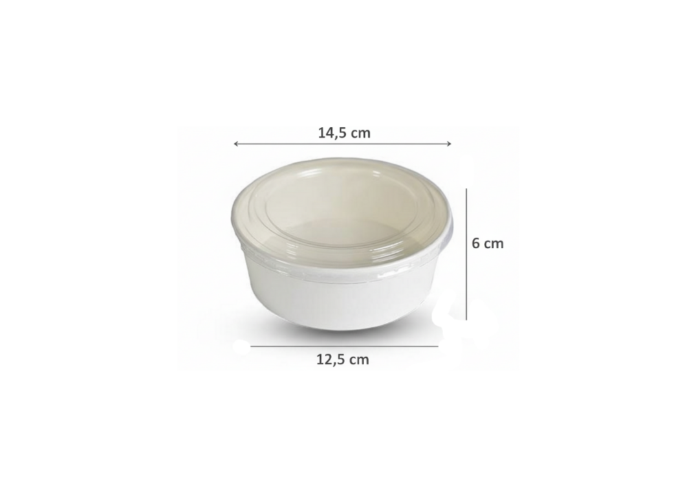 White ceramic bowl with beige interior on a white background
