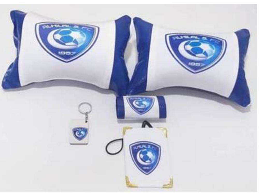 Car accessories, white velvet middle, plain blue leather edges — product image 1