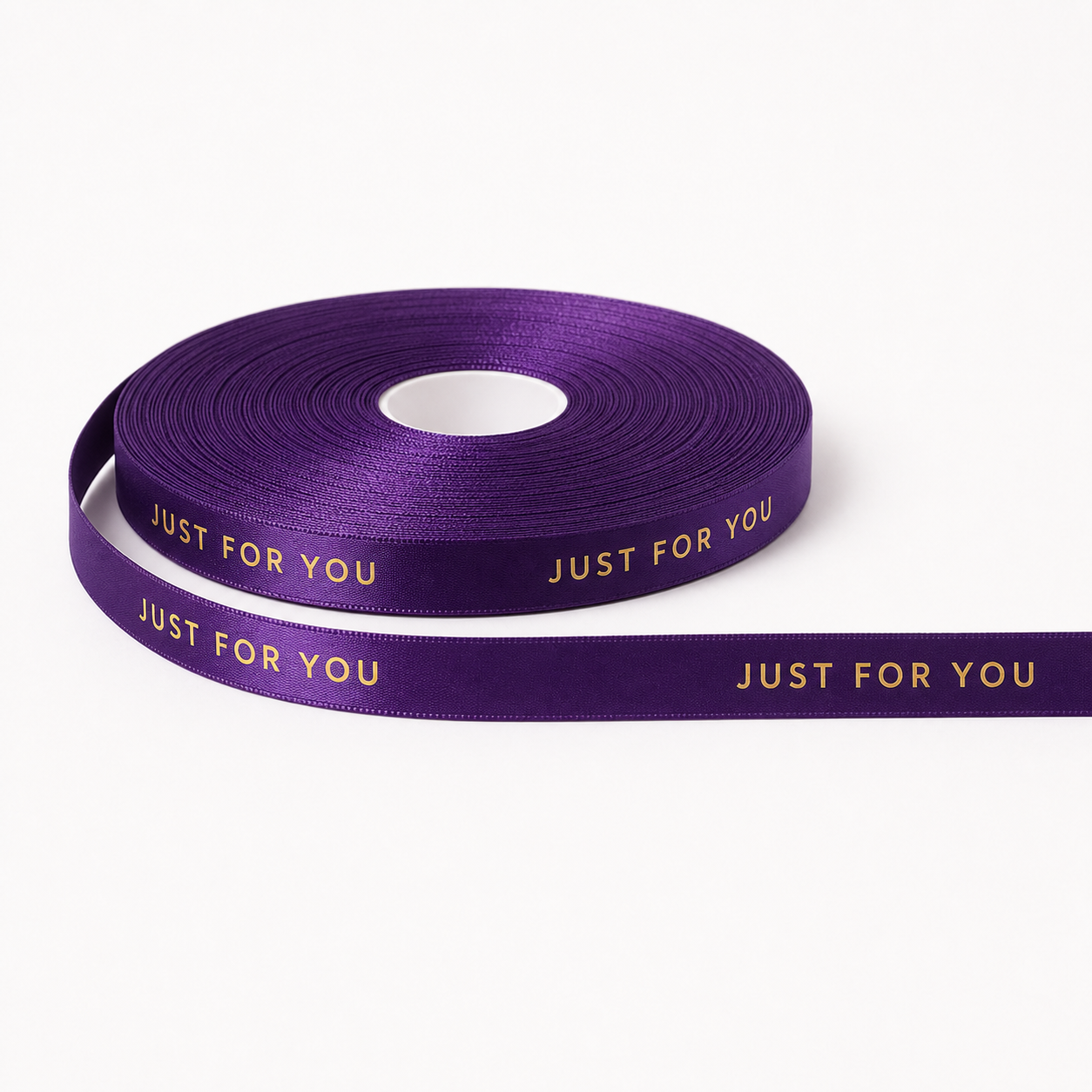 Product photo: Personalized Deep Purple Narrow Satin Ribbon - 19 m
