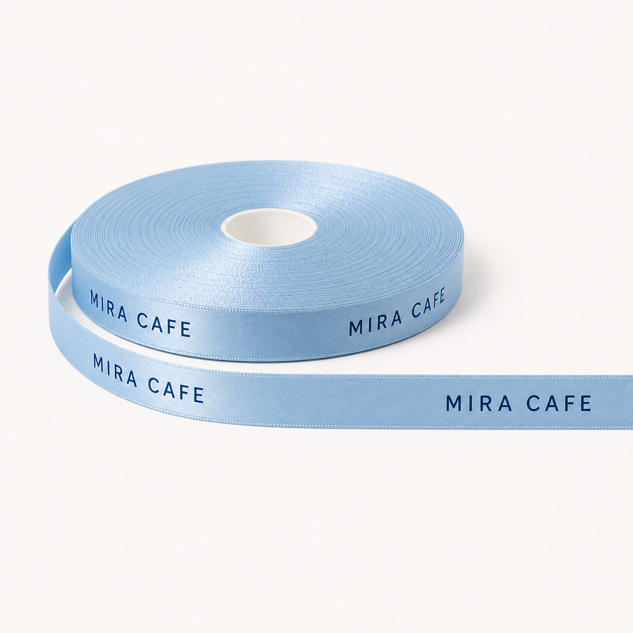 Product photo: Personalized Sky Blue Double Satin Ribbon