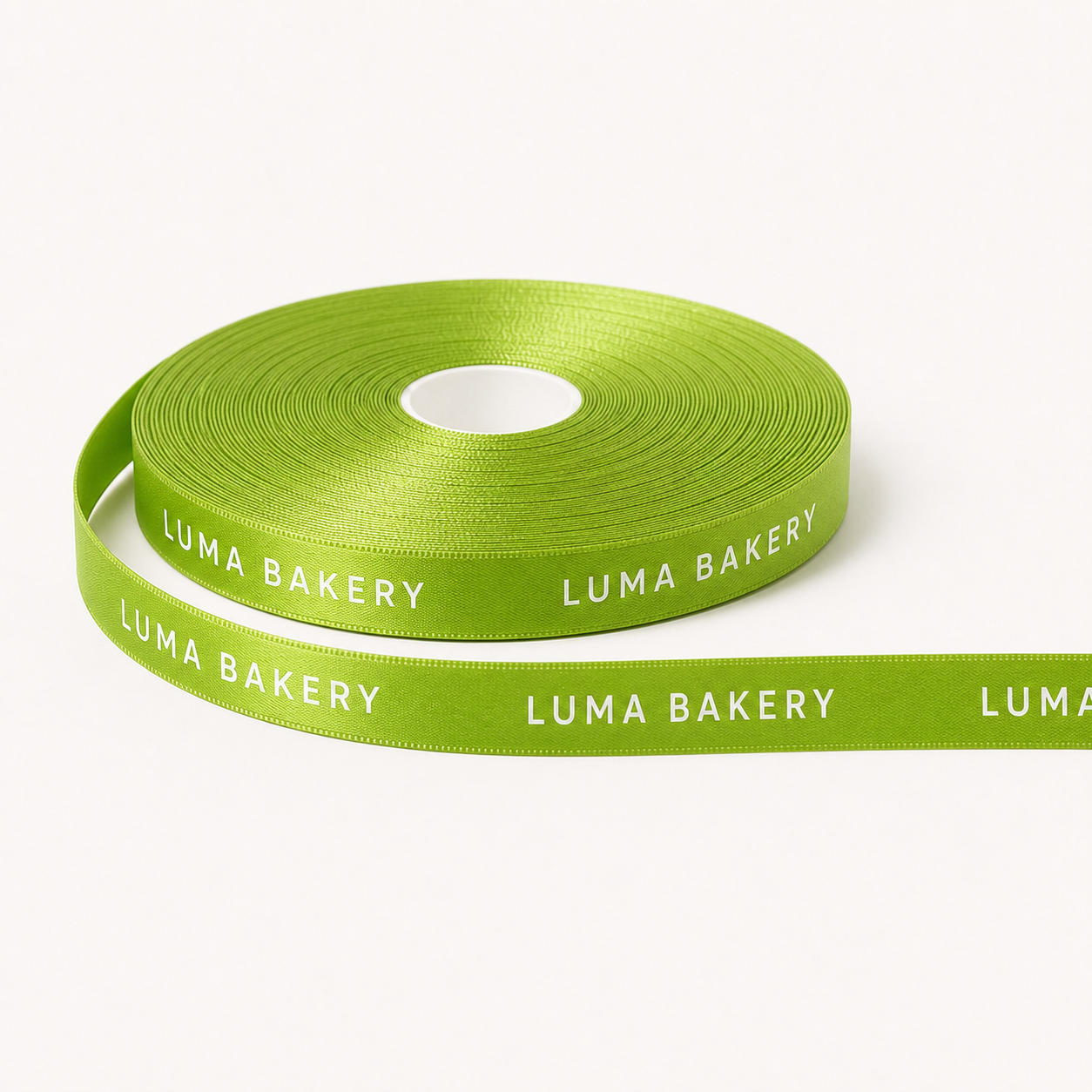 Product photo: Personalized Apple Green Double Satin Ribbon
