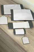 Car accessories, white velvet middle, plain gray leather edges — product image 1