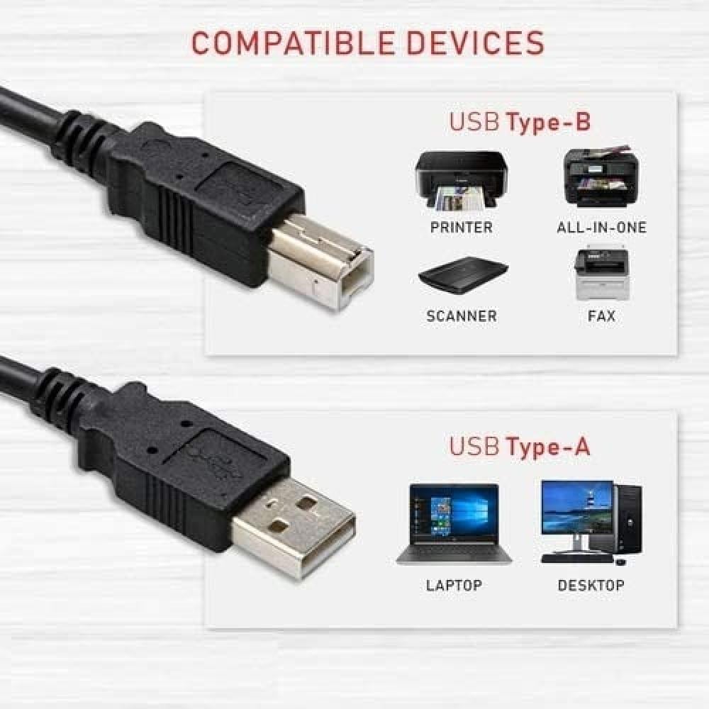 High-speed USB 2.0 printer cable, 3 meters — product image 2