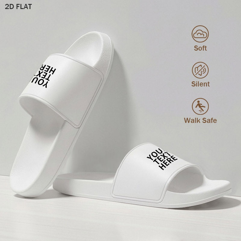 1 Pair Slippers for Women Men, with Your Own Picture Logo Name Text Couple | Made-to-Order Specialized Promotional – image 2