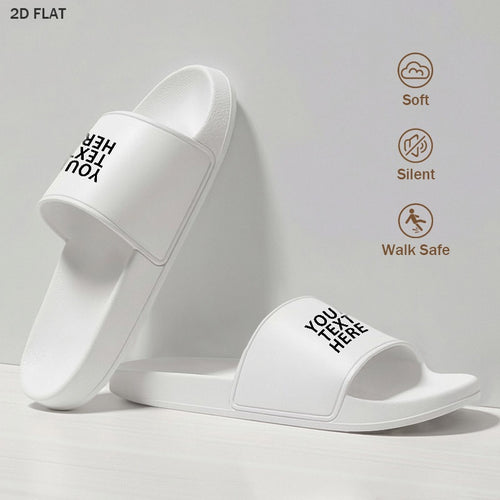 1 Pair Slippers for Women Men, with Your Own Picture Logo Name Text Couple | Made-to-Order Specialized Promotional – image 2
