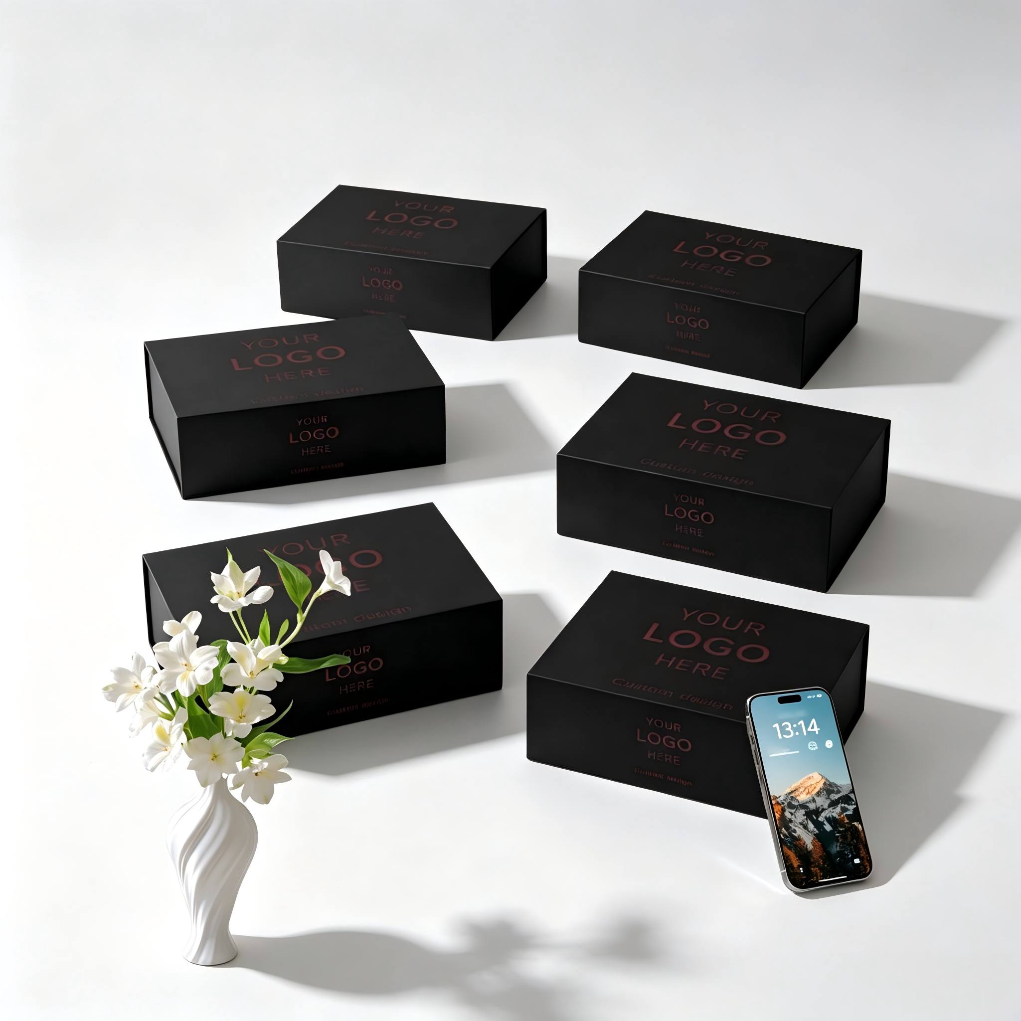 2 Custom Positions, Magnetic Flip-Top Gift Box with Arbitrary Pattern | Made-to-Order Packaging & – image 2
