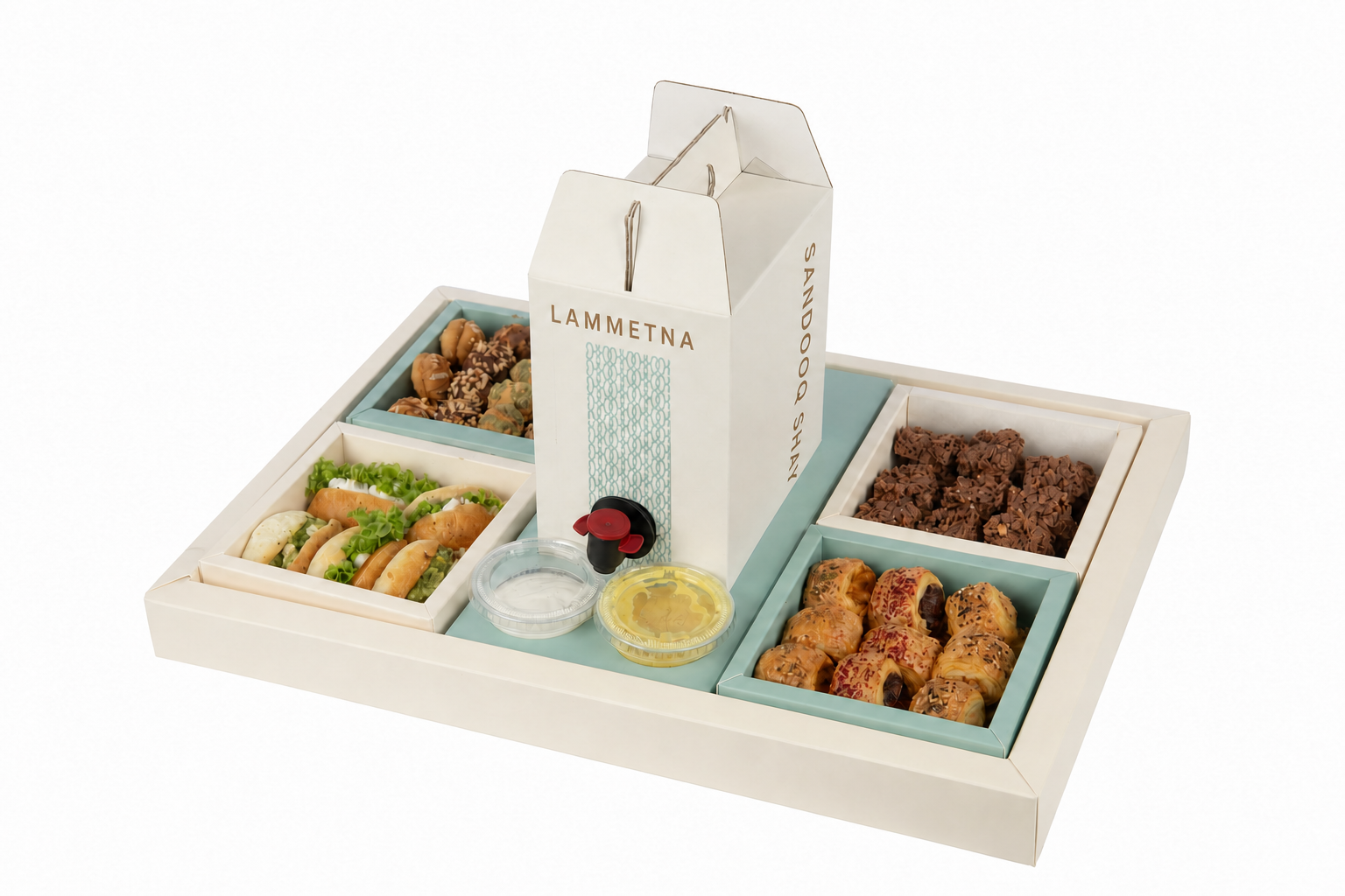 Lammetna custom printed paper box – tea layout, view 1