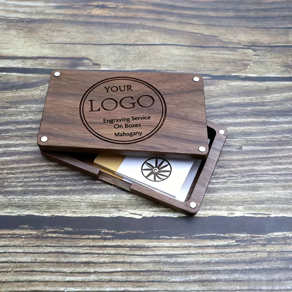 Custom Portable Whole Wood Business Card Case, Men'S And Women'S Business | Photo-Printed Business – image 3