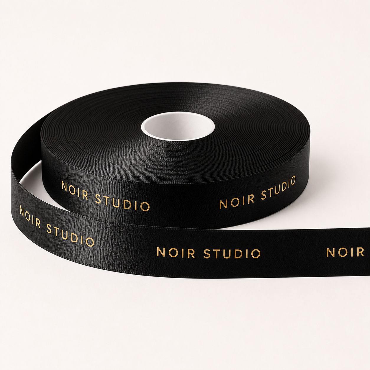 Product photo: Personalized Black Wide Satin Ribbon - 40 m