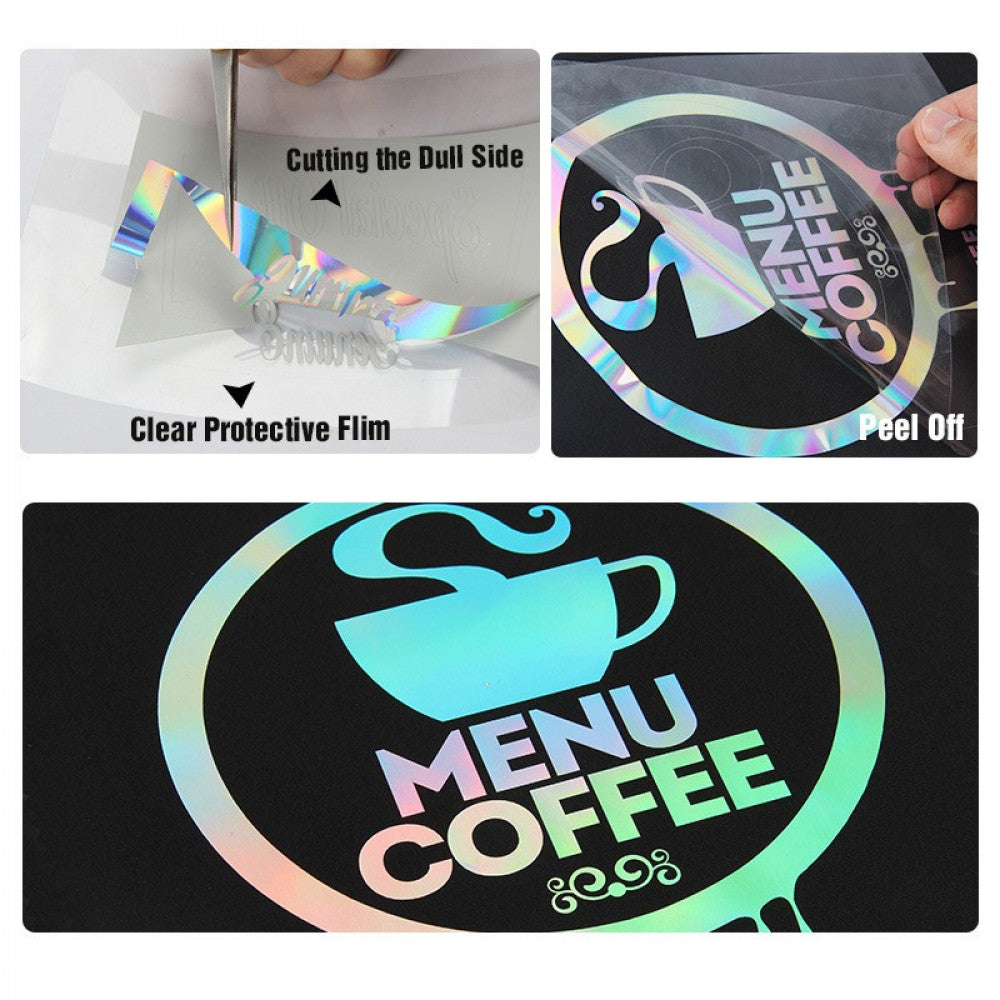 White color changing hologram heat-transfer vinyl — product image 1