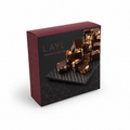 Layl custom printed paper box – dark chocolate layout, view 1