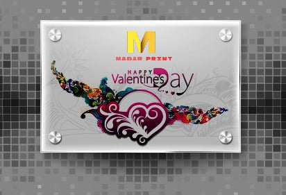 لوحة عرض أكريليك لعيد الحب