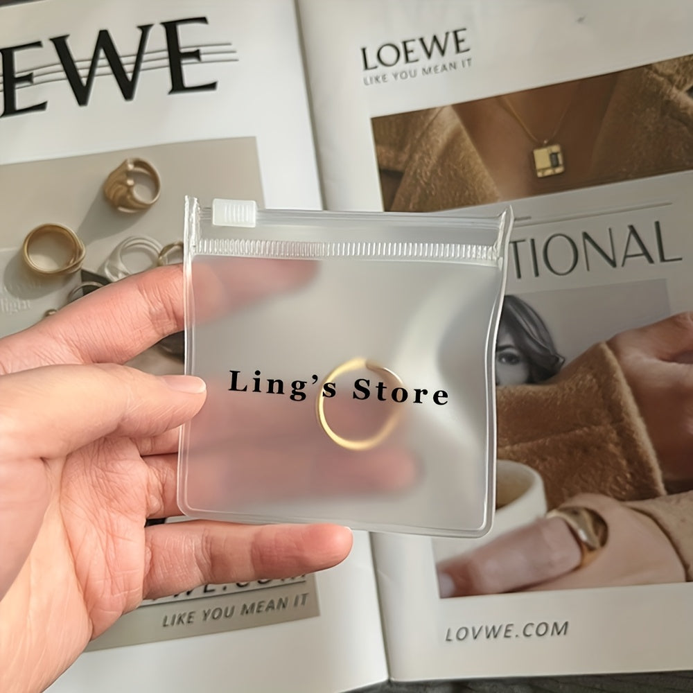 Custom Jewelry Zipper Bags, Transparent Plastic Storage Envelopes, Frosted | Business-Ready Packaging & – image 2