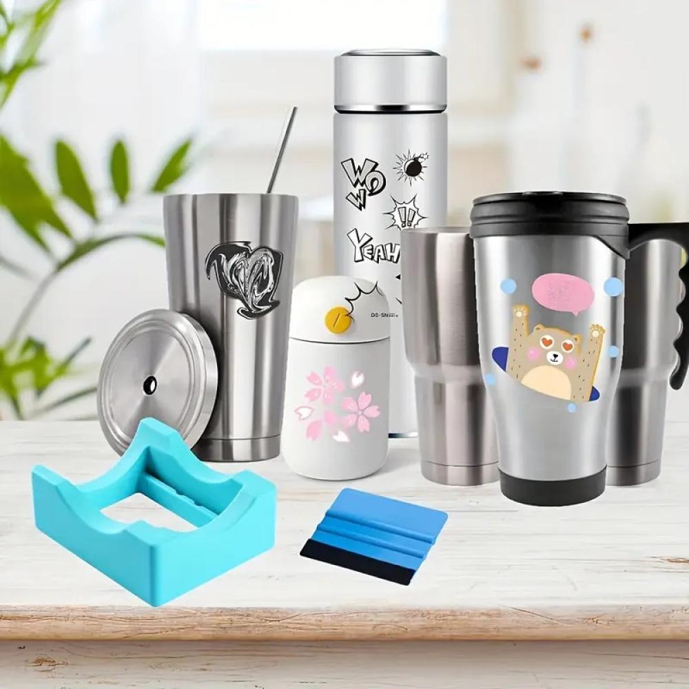 Silicone cup holder and scraper pink — product image 4