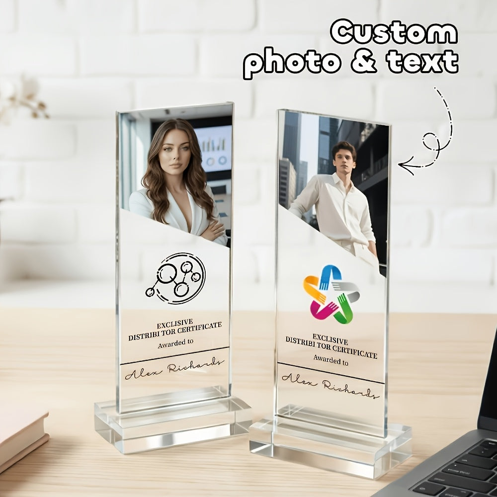 Custom-Printed Corporate Award – Custom Acrylic Decorative Trophy Plaque, Photo, Logo, And Text – image 3