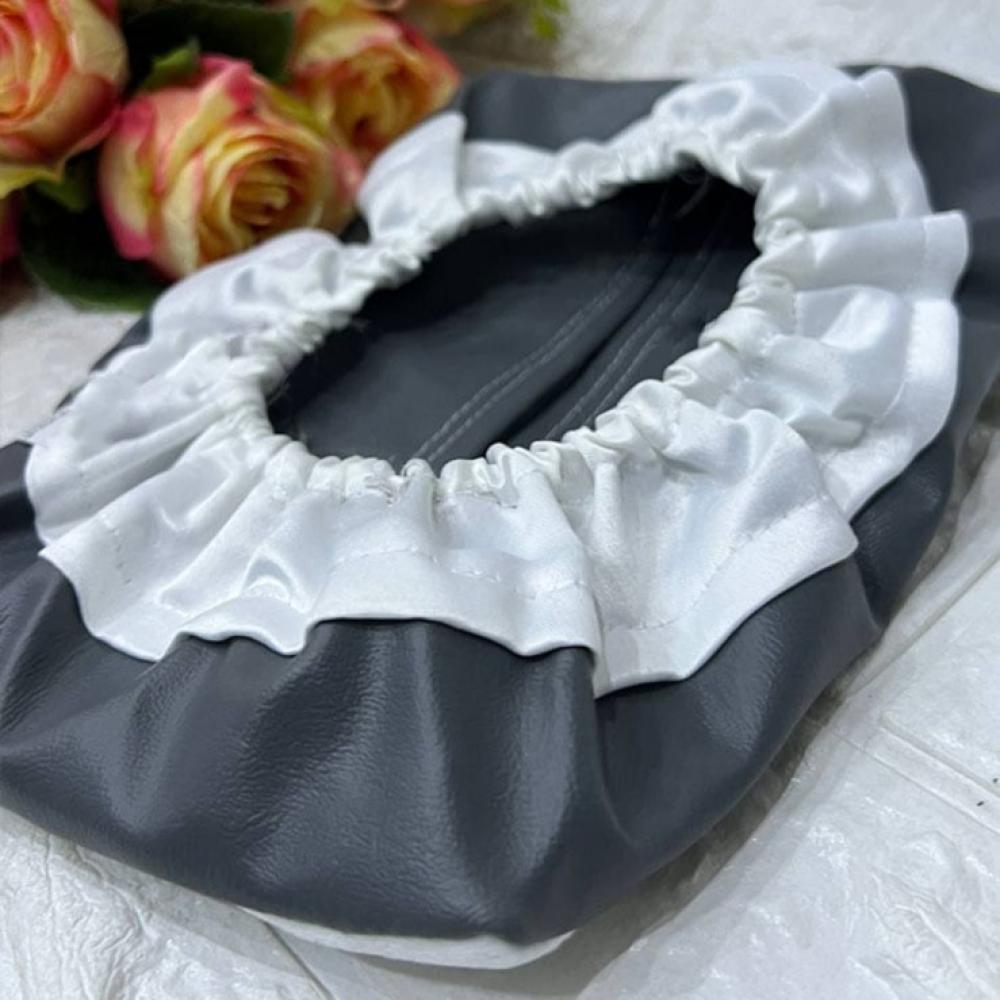 Car accessories, white velvet middle, gray leather edges, plain tissue box — product image 2