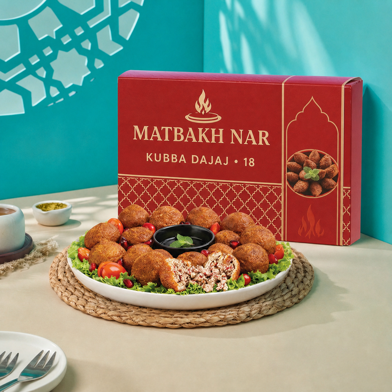 Matbakh Nar – frozen chicken Kubbah box, 18 pieces