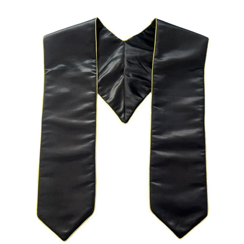 Blank black children's graduation sash with gold edges 2026 - Wholesale — product image 1