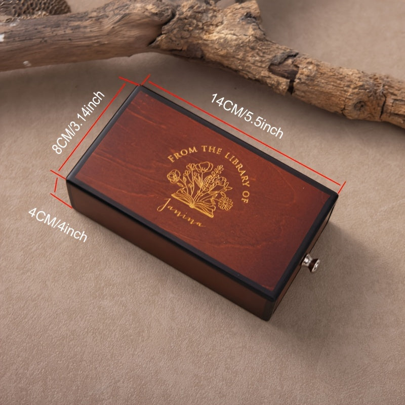 Corporate Custom Wooden Box - with Patterns And Text Engraving, Vintage-Style Lid, Elegant – Client – image 2