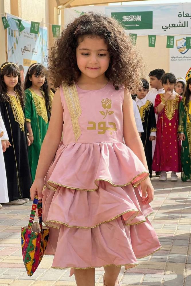 Girls' pink Ramadan dress with a charming shalky design for Gergean 2026 — product image 1