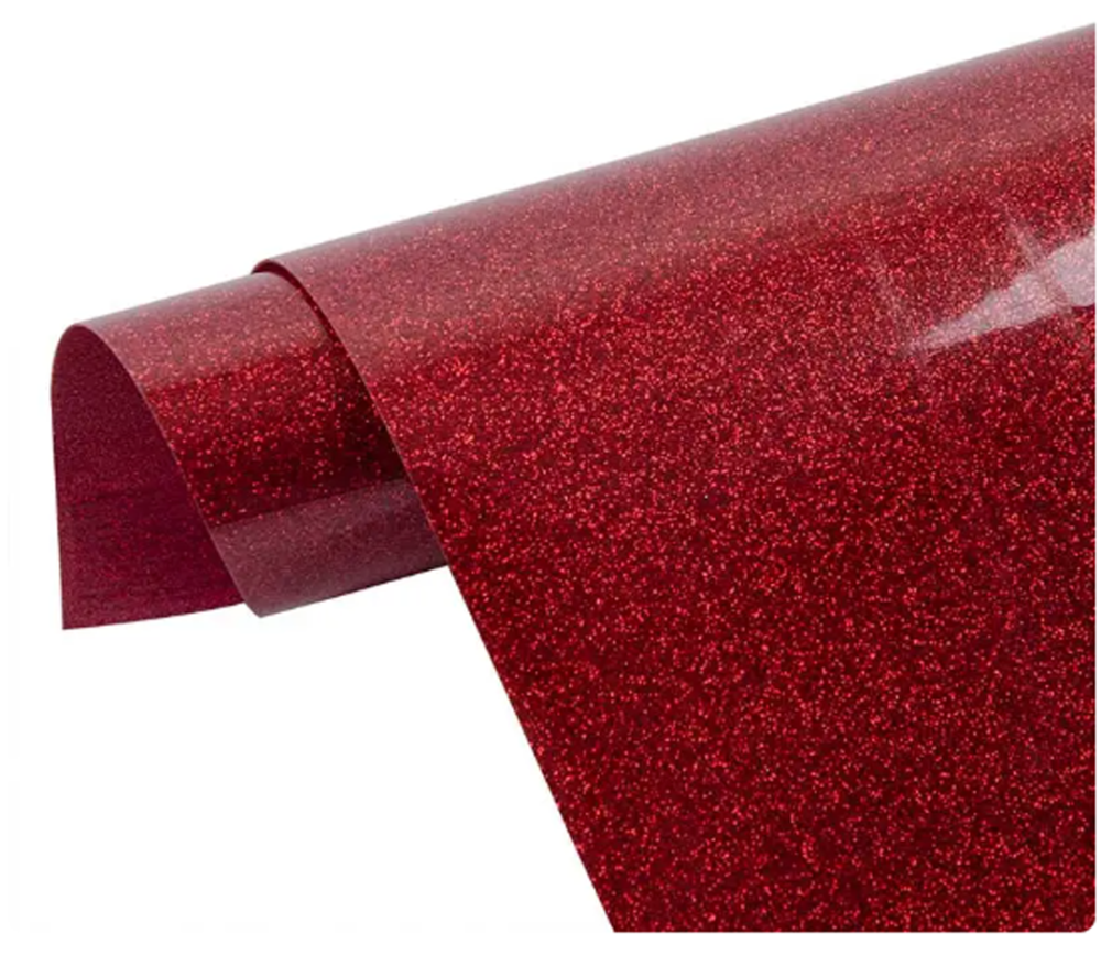 heat-transfer vinyl, red glitter fabric — product image 2