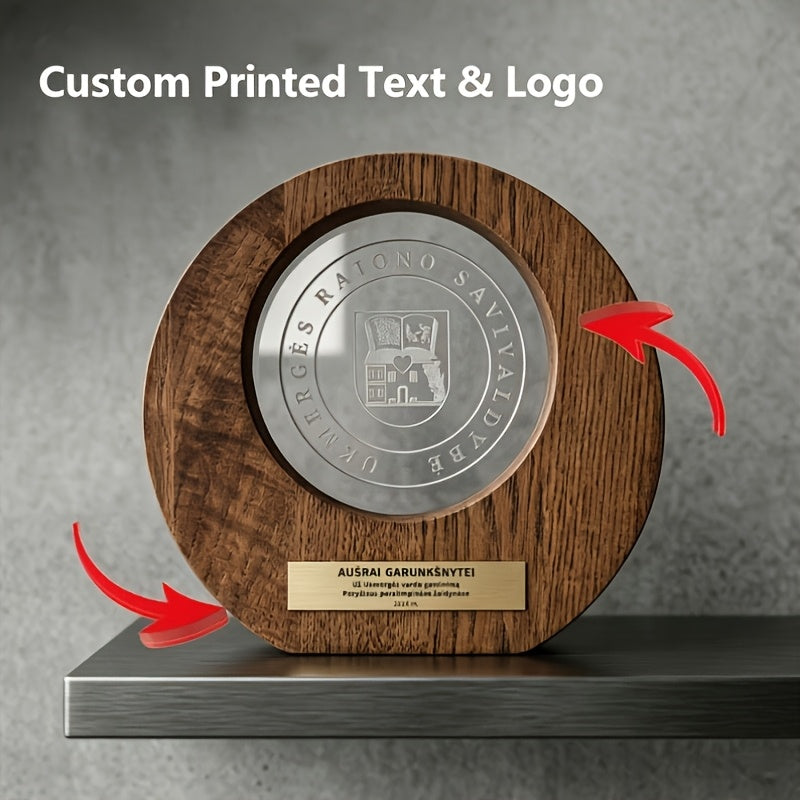 2D Flat, Custom-Engraved Wooden Medals & Trophies - Retro Awards | Photo-Printed Home & Office – image 1
