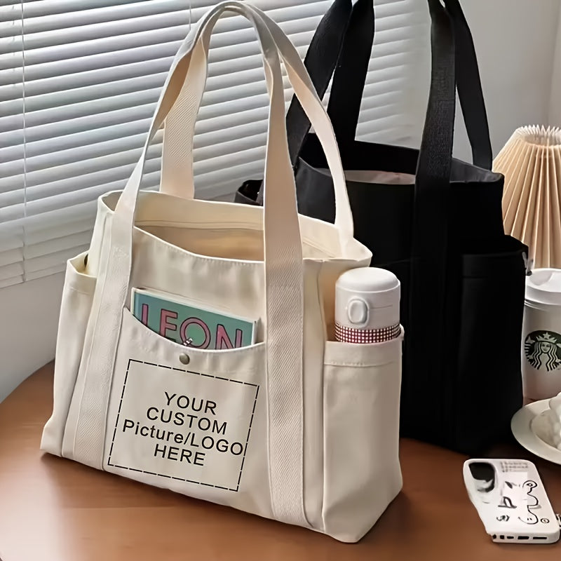 Custom-Printed Branded Bag – Custom Logo And Picture Large Capacity High Aesthetic Tote Bag Zipper – image 1