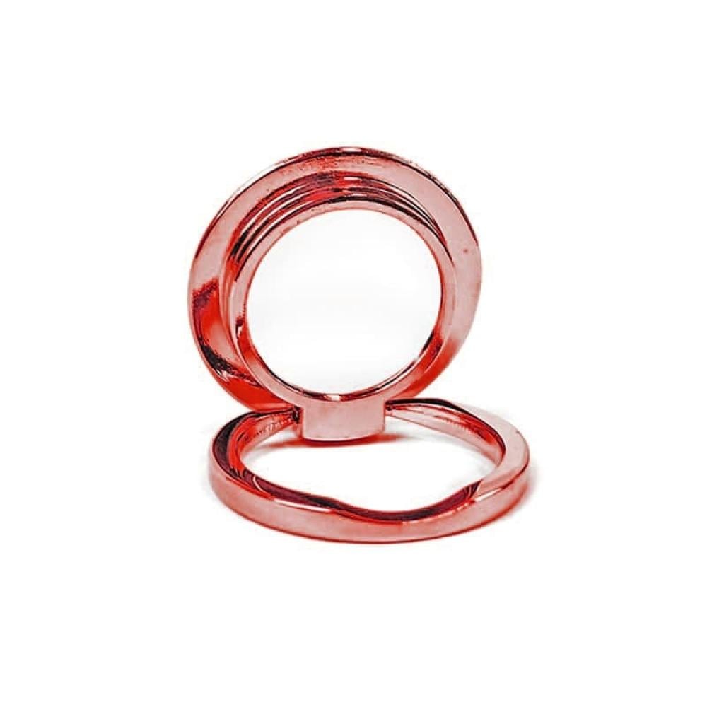 Elegant pink circular metal mobile phone holder with finger grip — product image 3