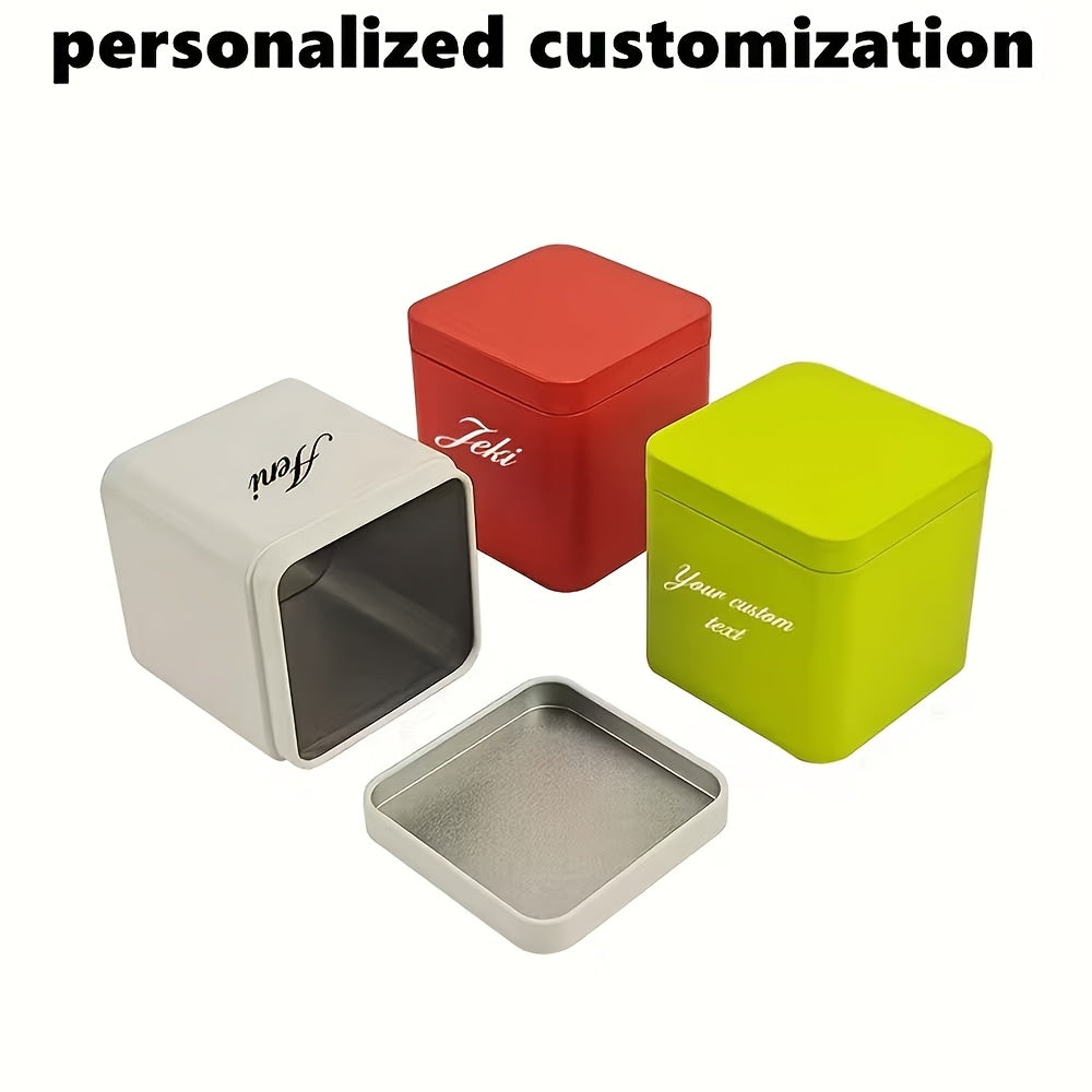 Bespoke Specialized Promotional Product – Set of 4, Custom Photo Storage Tin Boxes, Square Metal Keepsake – image 4