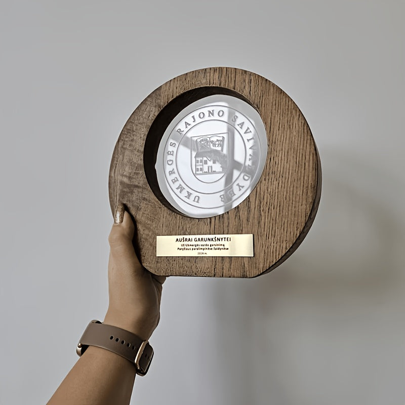 Custom-Printed Corporate Award – Custom VU Printed Wooden Plaque/Trophy, with Logo And Custom Element – image 3