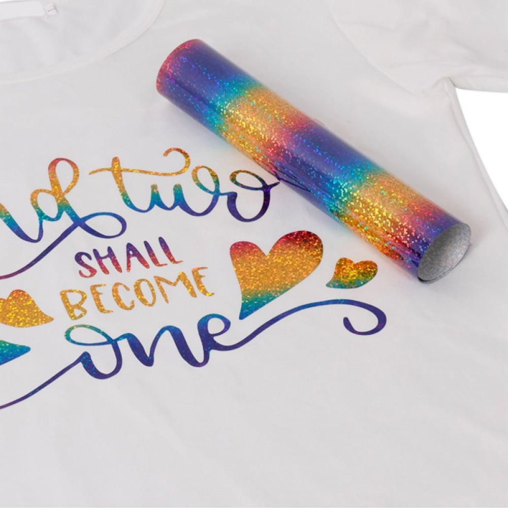 heat-transfer vinyl colorful rainbow hologram fabrics — product image 8