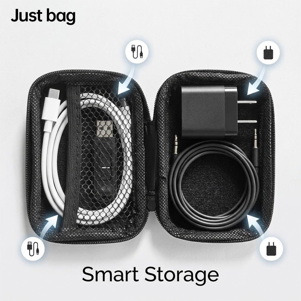 Personalized Tech Accessory – Custom LOGO Photo Storage Bag, Easy Double Orange Rings Surround Bold – image 4
