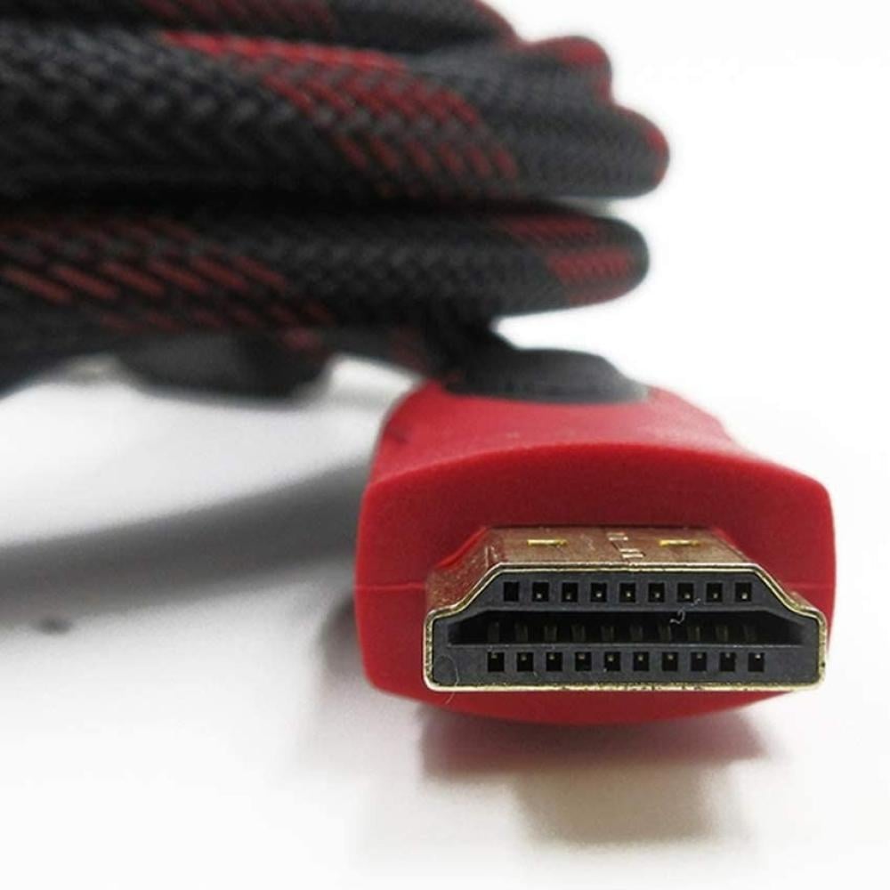 High Speed ​​4K UHD Braided HDMI 2.0 Cable 5m Red and Black — product image 4