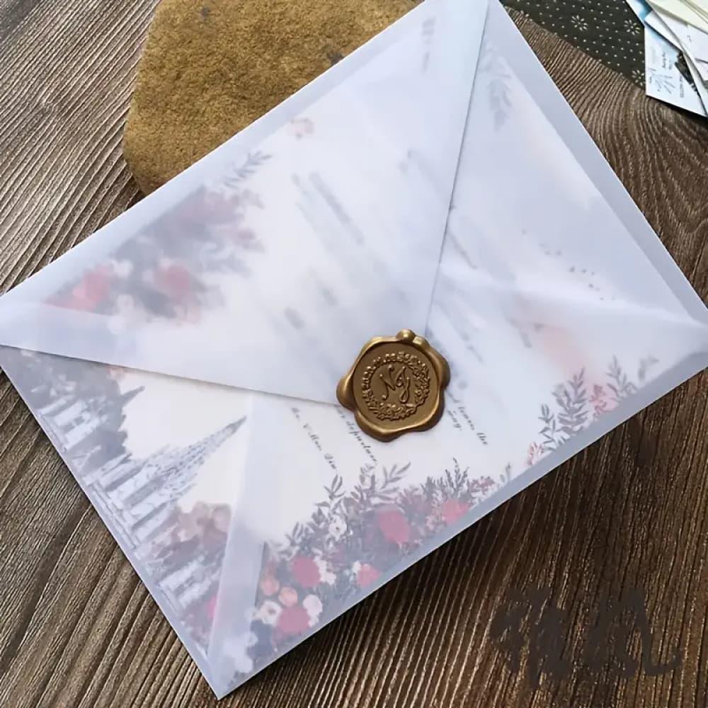 Transparent snow-colour paper envelope, size 16 * 11 cm, 10 pieces — product image 4