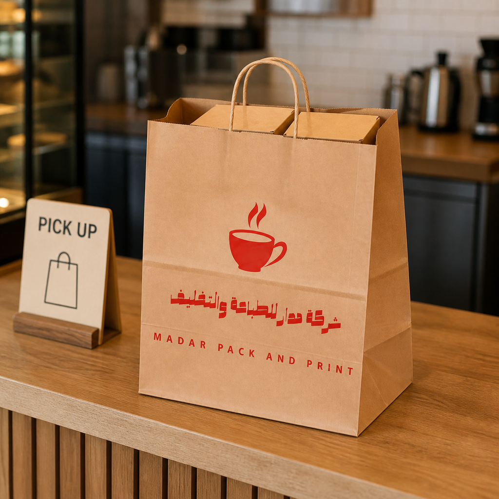 صورة استخدام واقعي لمنتج 42-cm-length-33-cm-width-20-cm-depth-brown-kraft-bag-1-color-printable