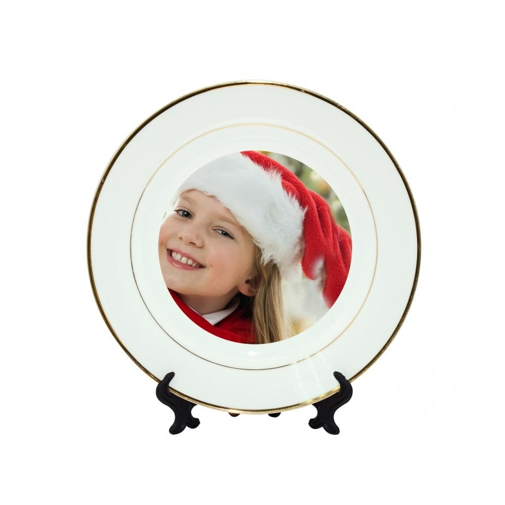 Circular sublimation plate with gold edges, size 20 cm — product image 2