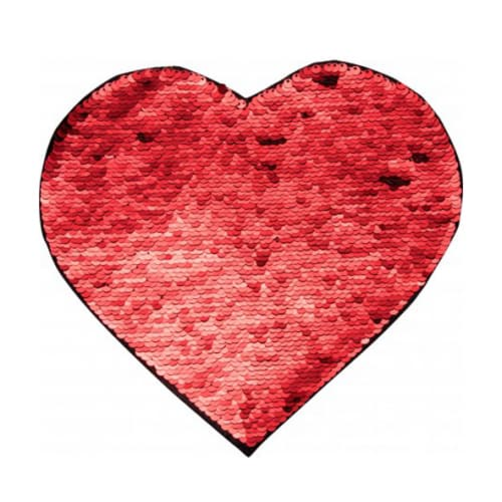 Heart adhesive sequin fabric, 16.5*19.5 cm — product image 3