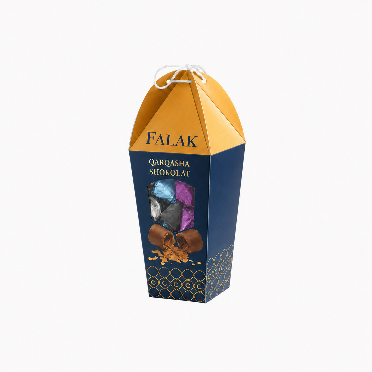 Falak custom printed paper box – front view