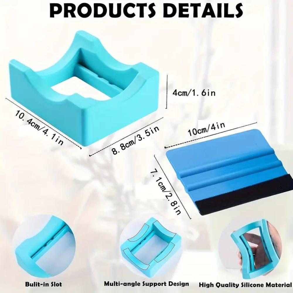 Silicone cup holder and scraper pink — product image 3