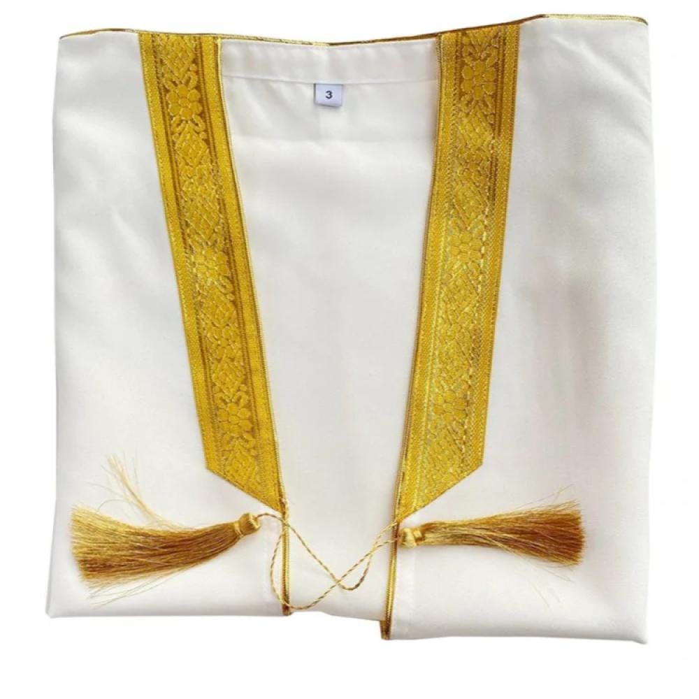 premium, luxurious plain white boys’ bisht for printing and embroidery - royal quality — product image 4