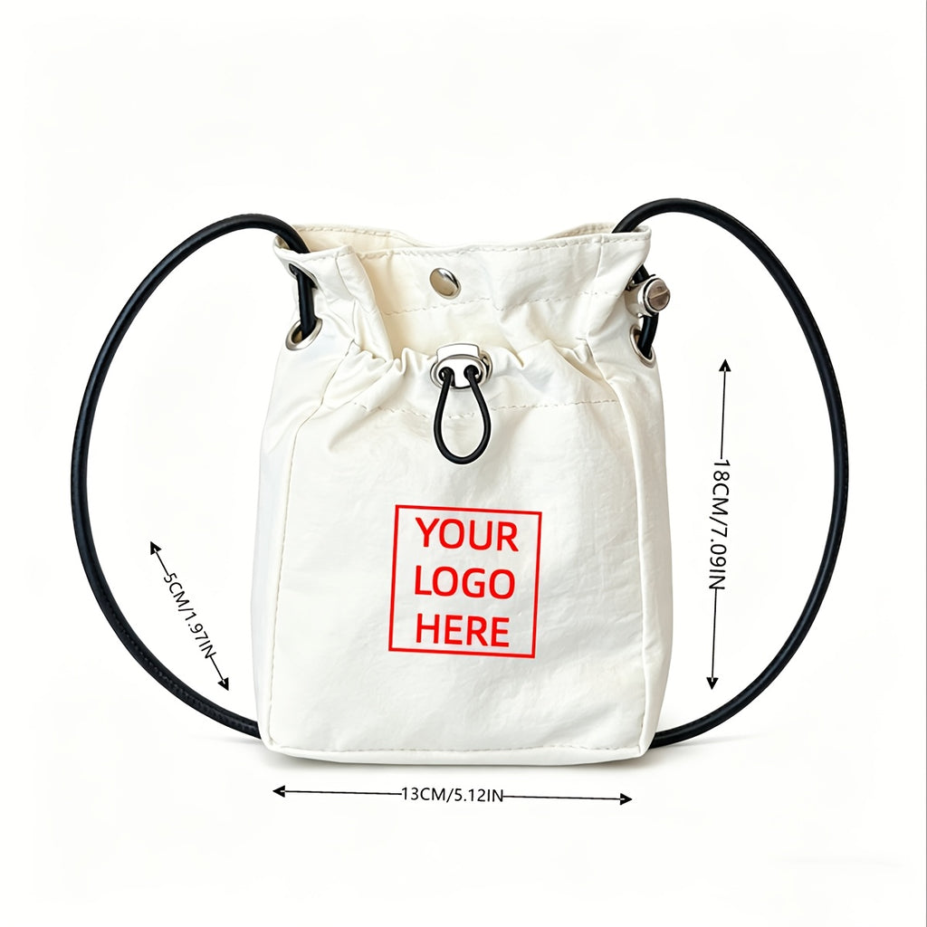 Custom Logo Small Shoulder Bag with Adjustable Strap & Drawstring Closure - | Business-Ready Branded – image 2