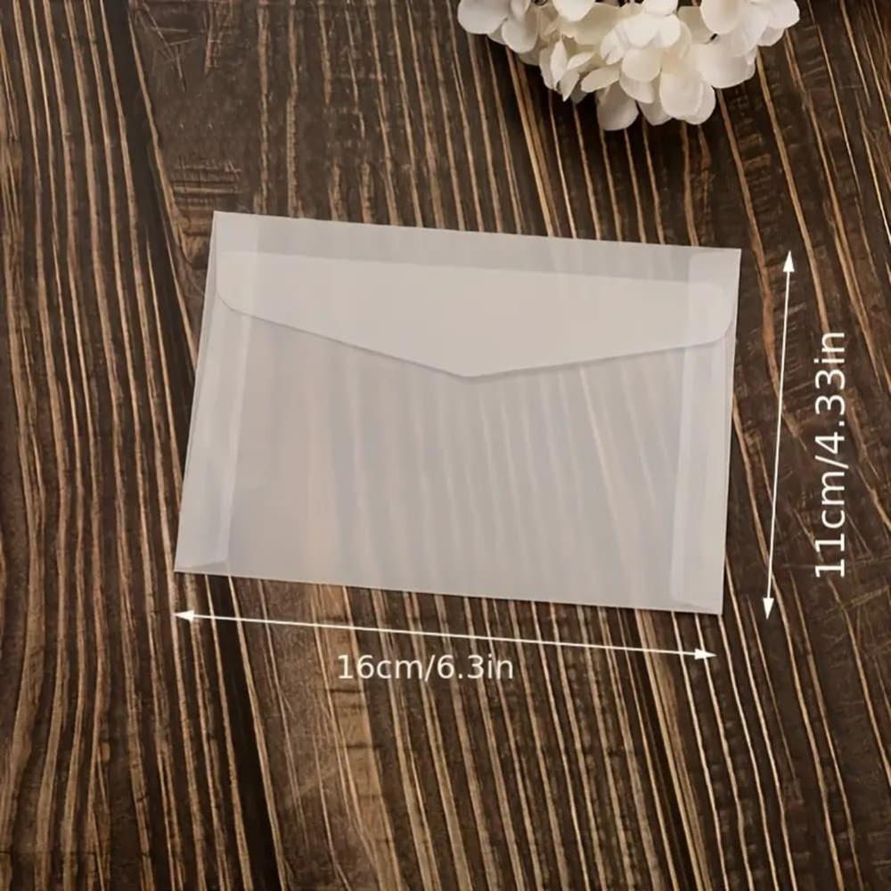 Transparent snow-colour paper envelope, size 16 * 11 cm, 10 pieces — product image 2