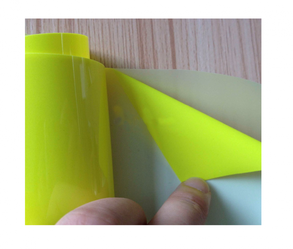 Fluorescent yellow reflective heat-transfer vinyl for clothing — product image 1
