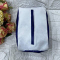 Car accessories, white velvet middle, blue leather edges, plain tissue box — product image 1