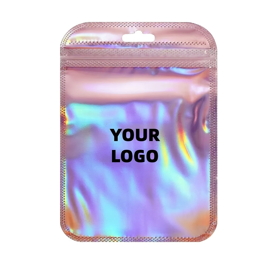 Personalized Packaging & Label – Pink Laser Iridescent Small Gift Bags, Gift Wrapping Bags, Small Jewelry – image 3