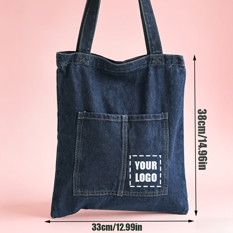 Corporate Custom 1 Custom-patterned Single-shoulder Bag, Navy Blue Pattern/text/logo Women's – Corporate – image 4