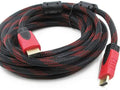 High Speed ​​4K UHD Braided HDMI 2.0 Cable 5m Red and Black — product image 1