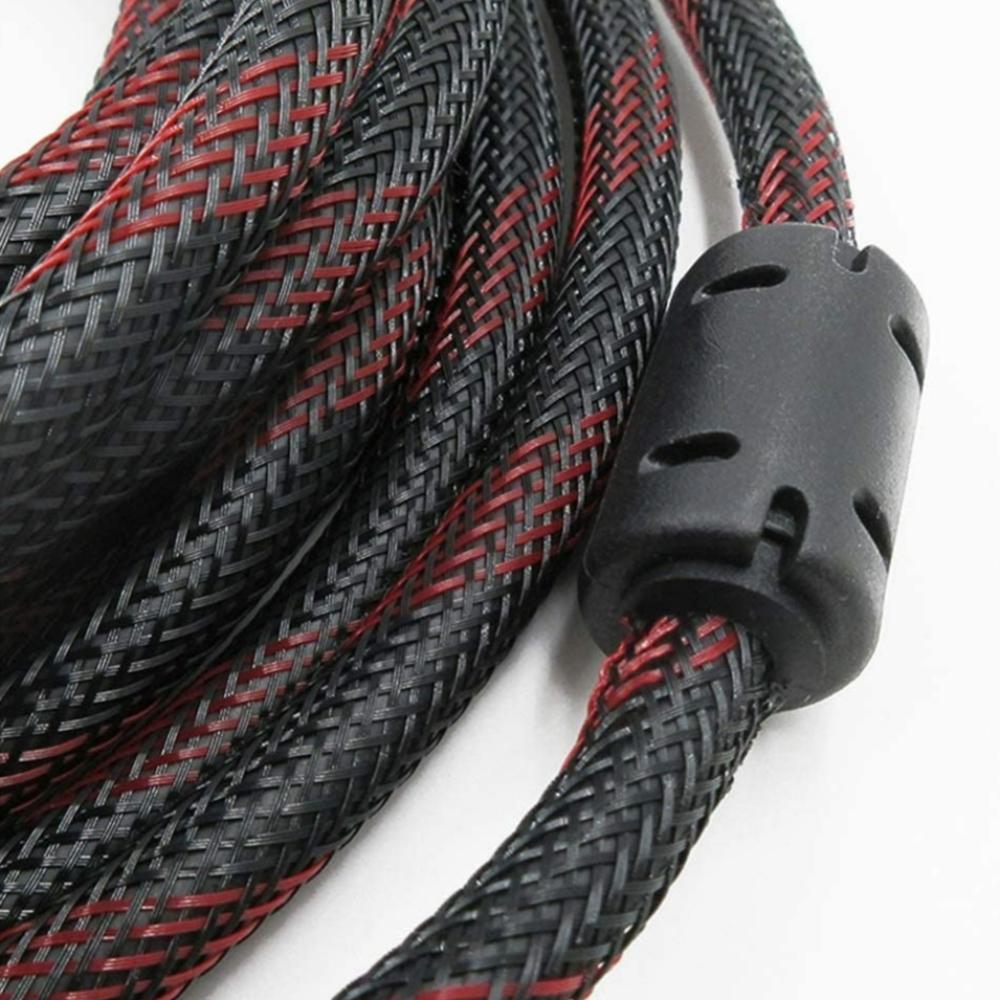 1080P High Speed ​​HDMI Cable with Red and Black Braided Shell 3M Length — product image 2