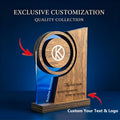 Bespoke Corporate Award – [2D Flat] Custom Logo And Text Wooden And Acrylic Medal Team – image 1